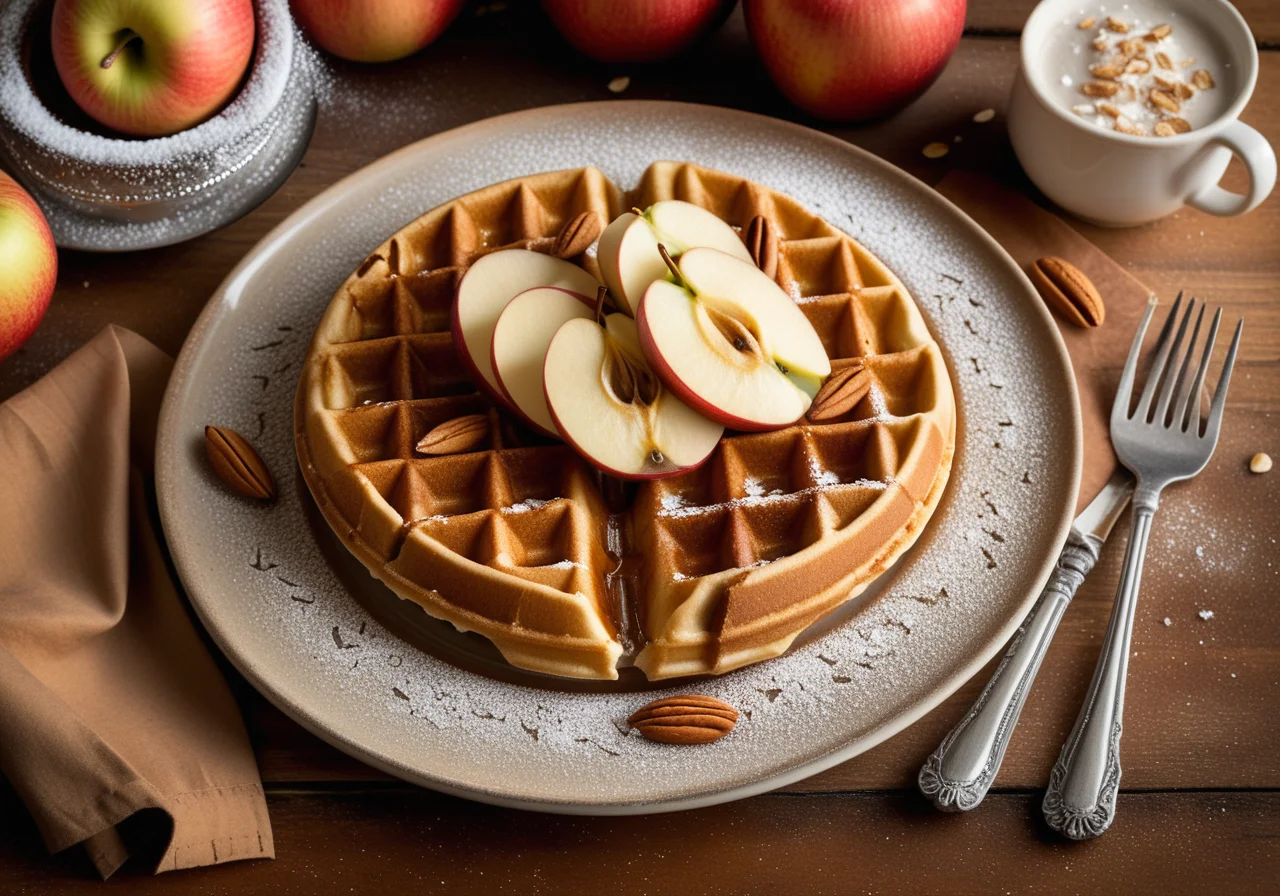 Wintery Cinnamon Apple Waffles