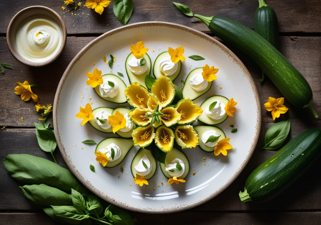 Zucchini Blossoms Filled with Ricotta