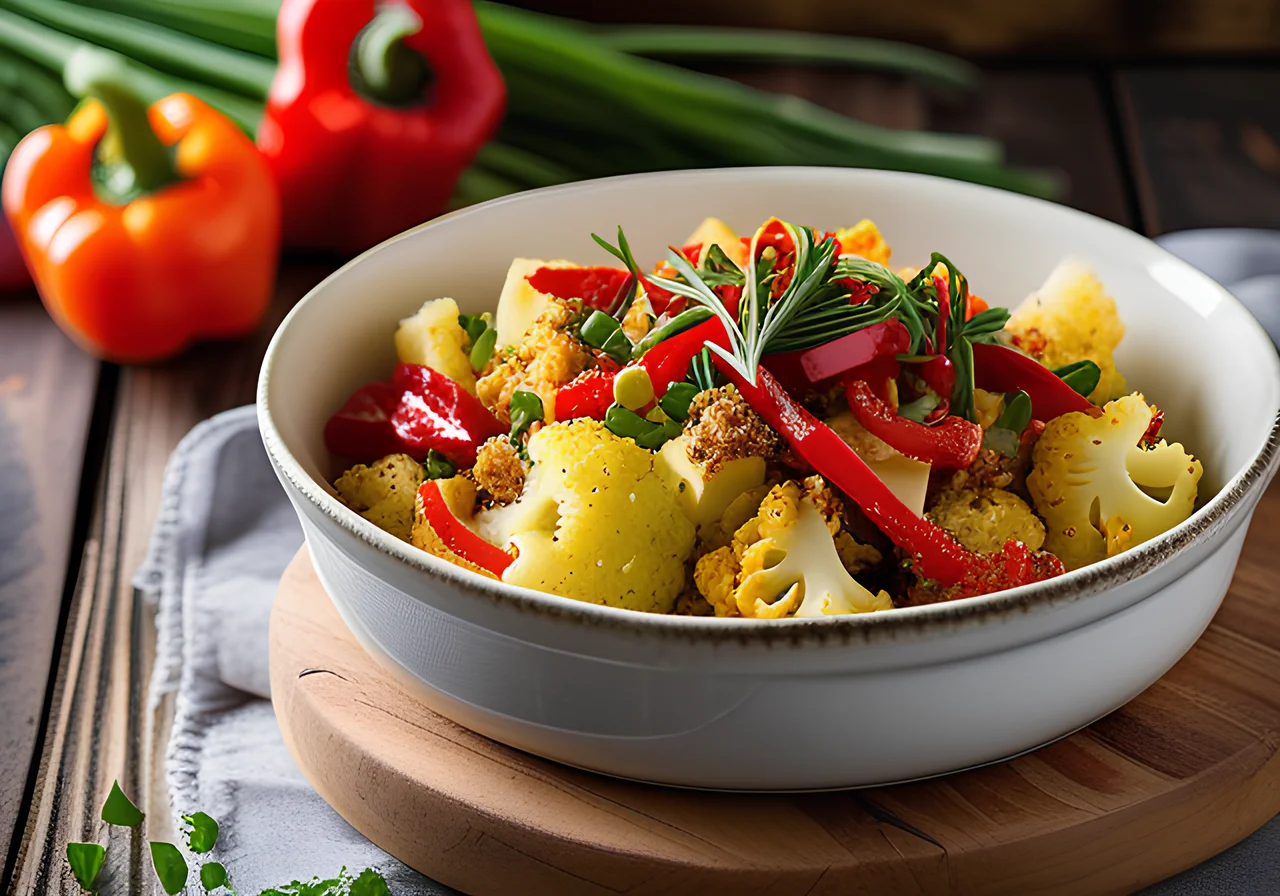 Cauliflower-Red Pepper Casserole