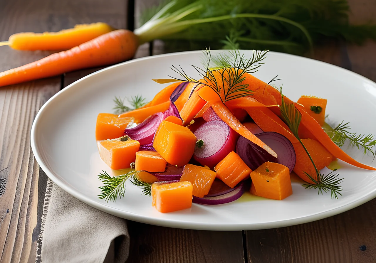 Carrot Salad with Onion Cubes