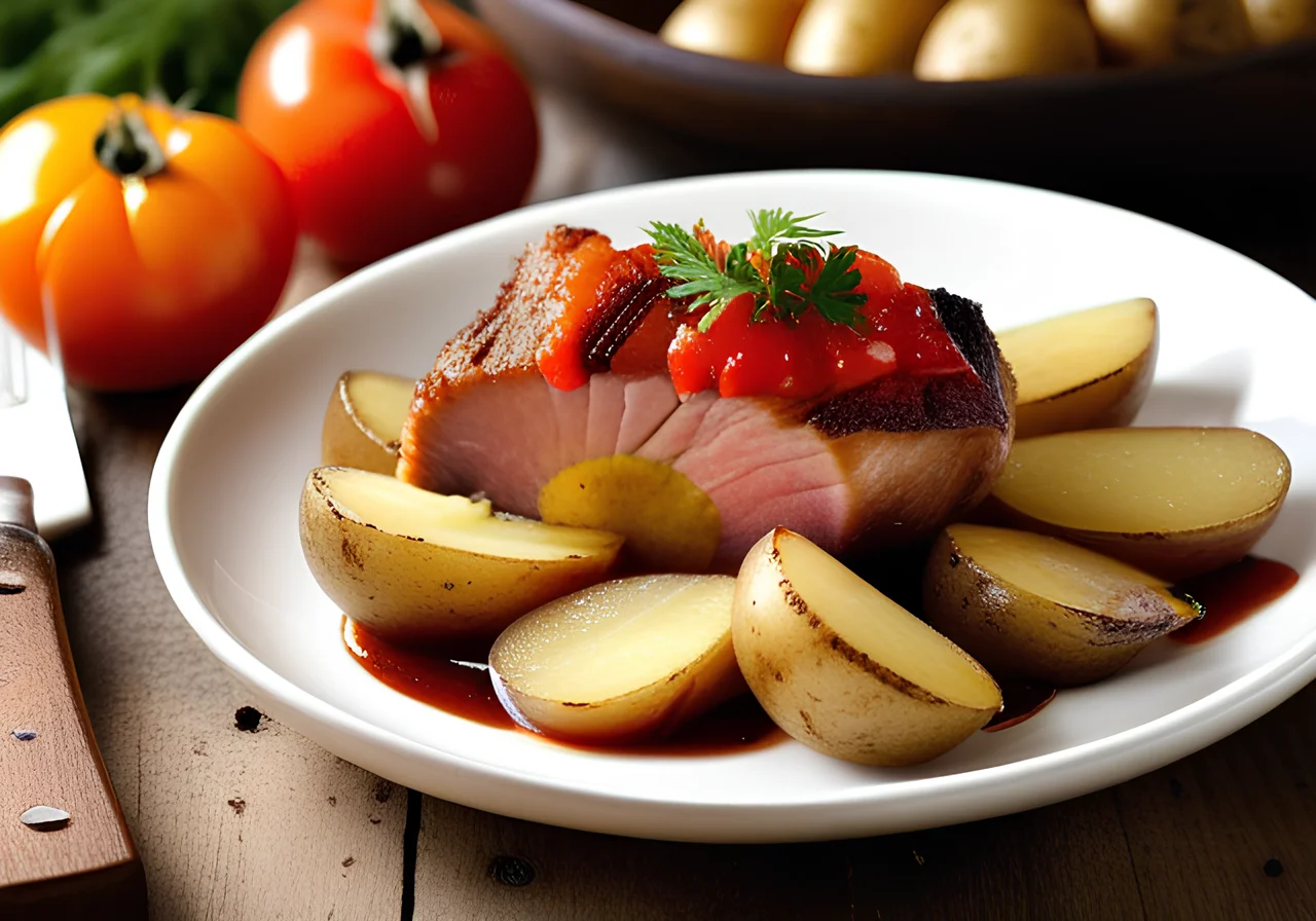 Roast Young Piglet with Garlic