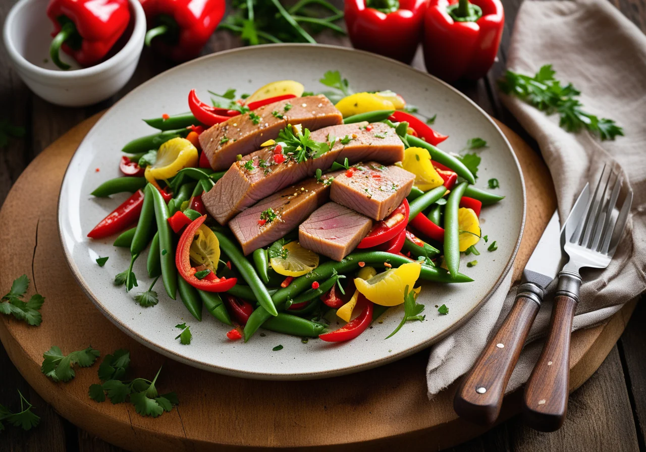 Red Barbel Fillets with Bean Salad