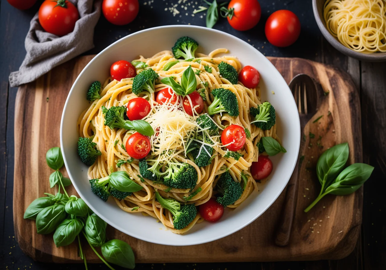 Broccoli Tomato Vegetable with Pasta