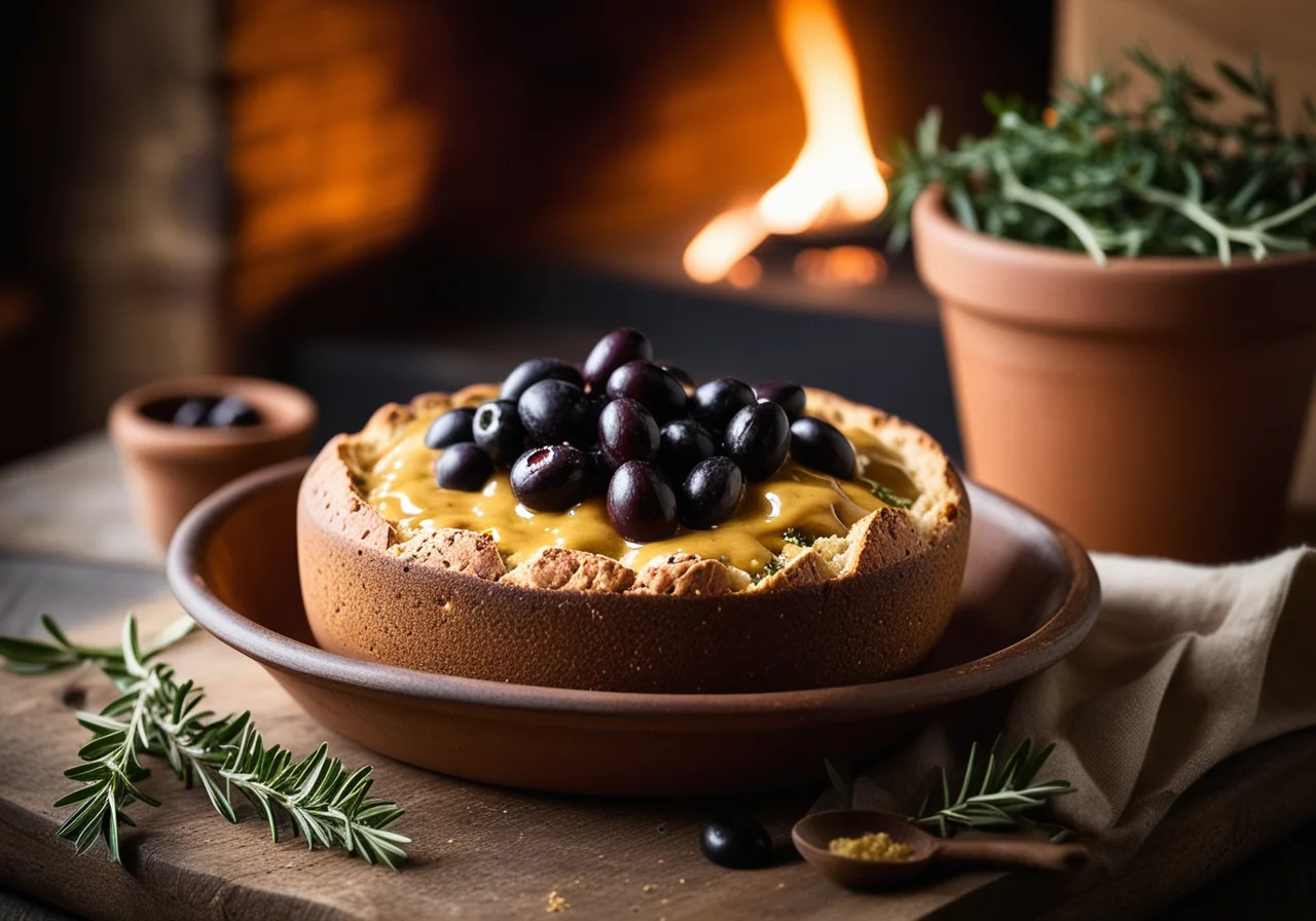 Olive Bread in a Flower Pot