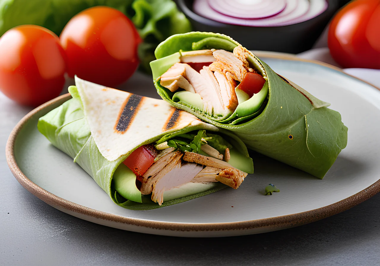 Chicken Lettuce and Avocado Wraps