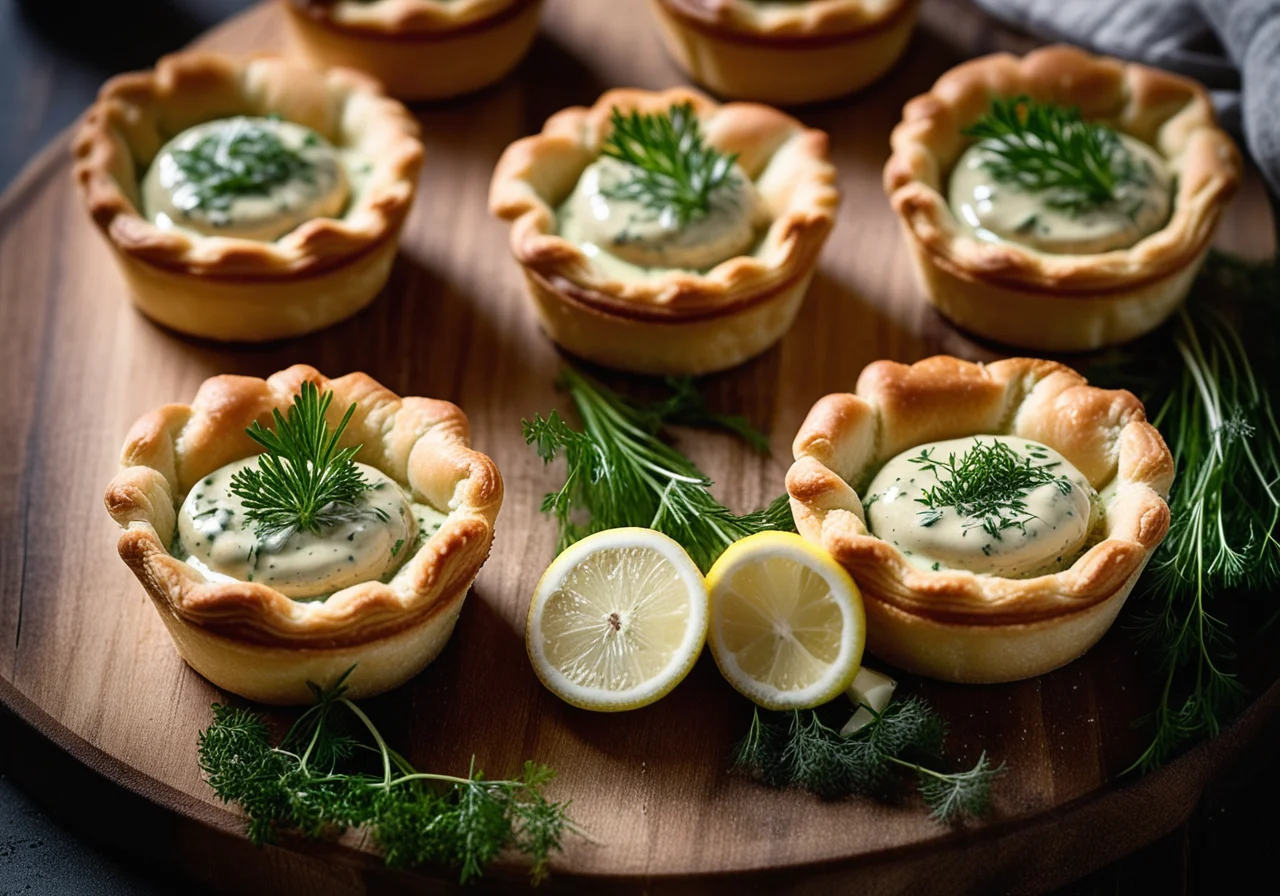 Lemon Dill Salmon Tartlets