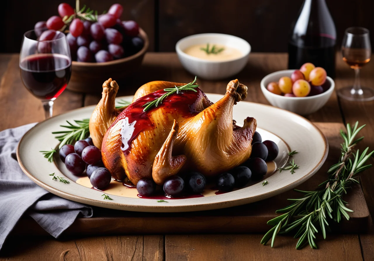 Chicken with Wine Sauce and Grapes