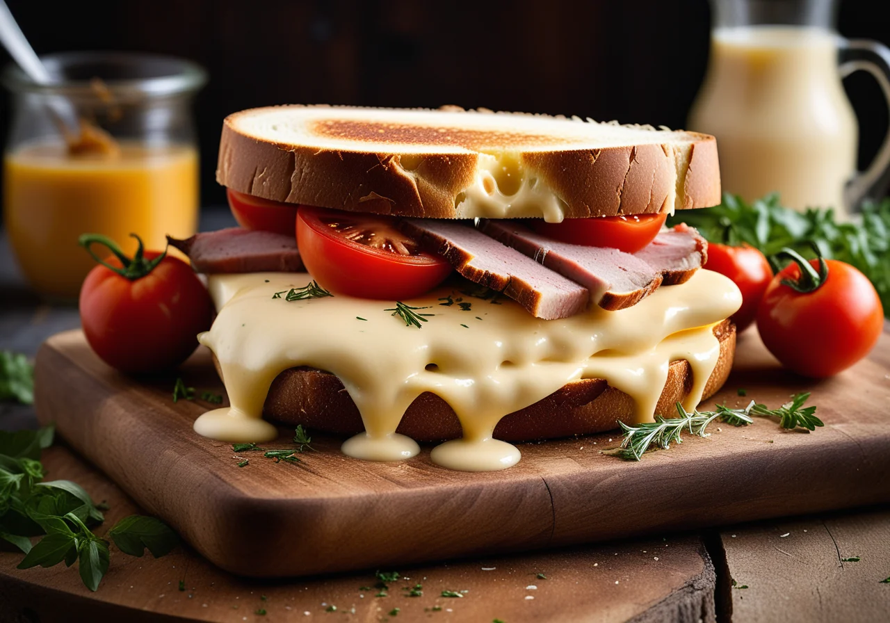 Cheese Sandwiches with Cold Roast