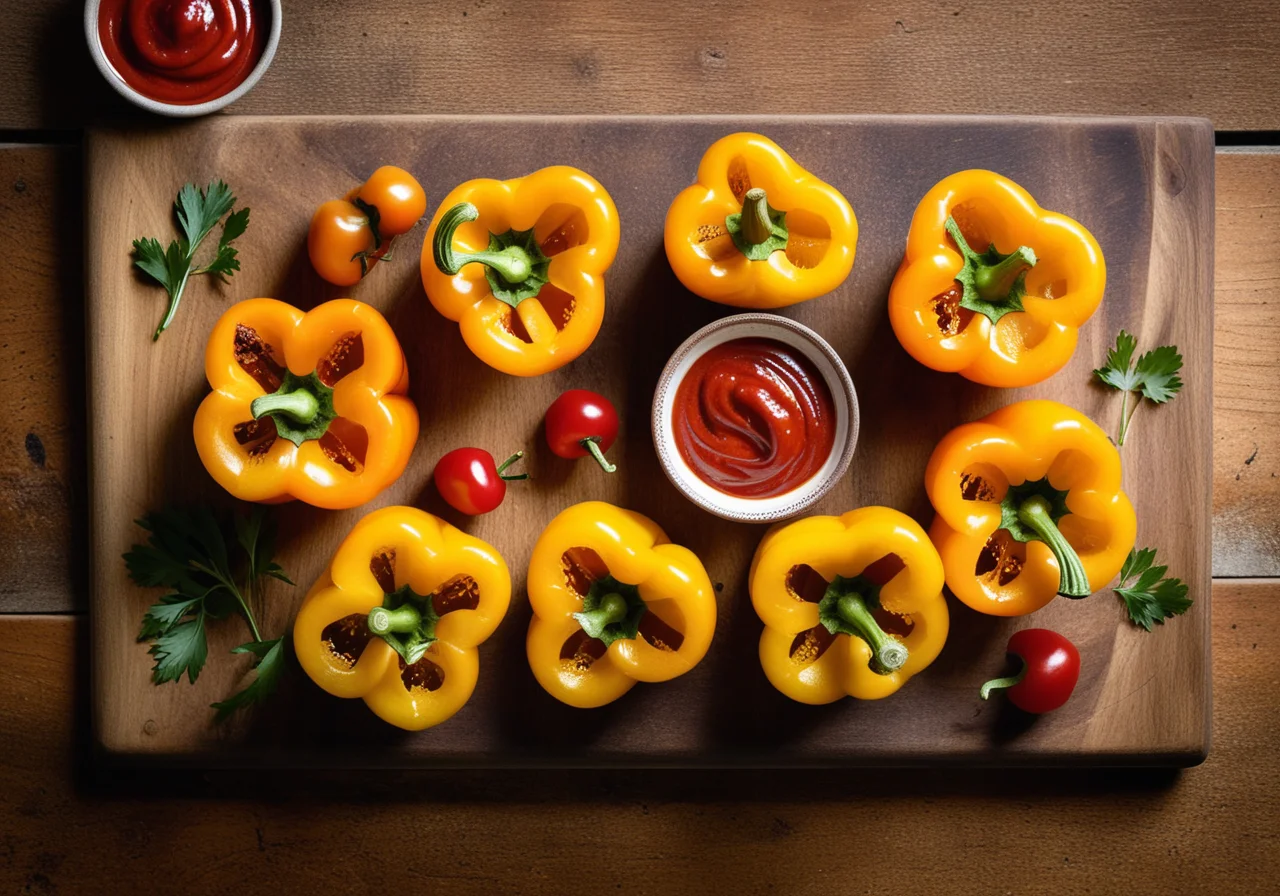 Fried Bell Peppers with Cheese Filling