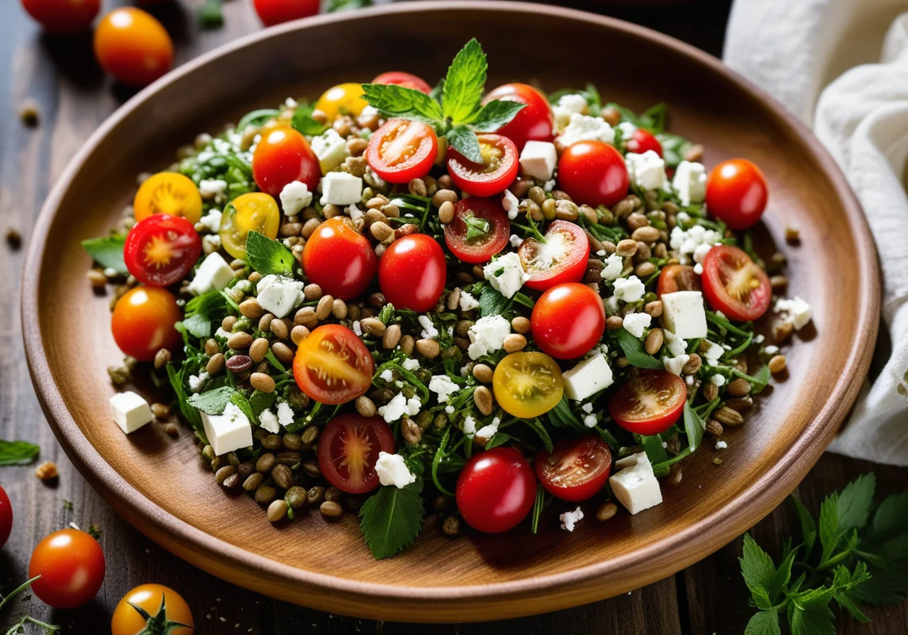 Linsensalat mit Senfdressing