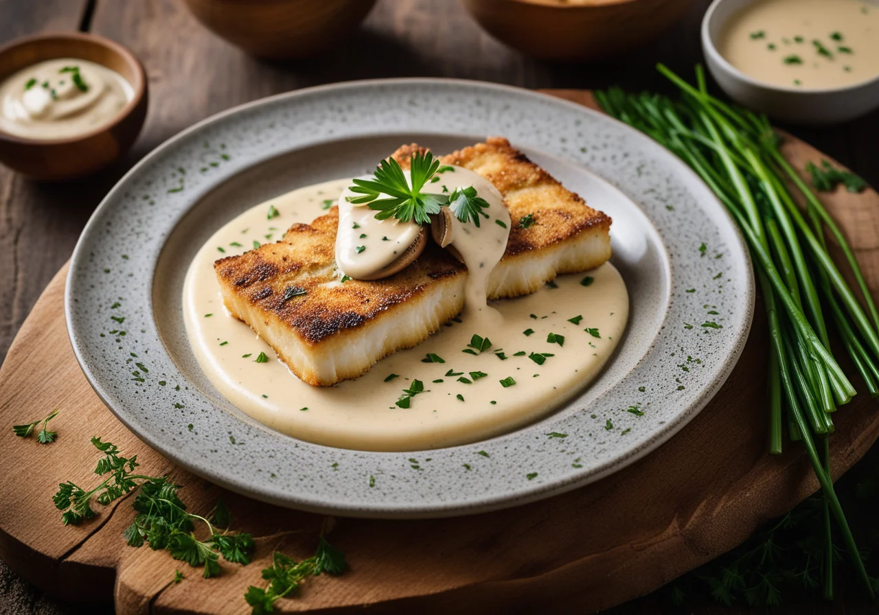 Pan‑fried Pikeperch with Cream Sauce