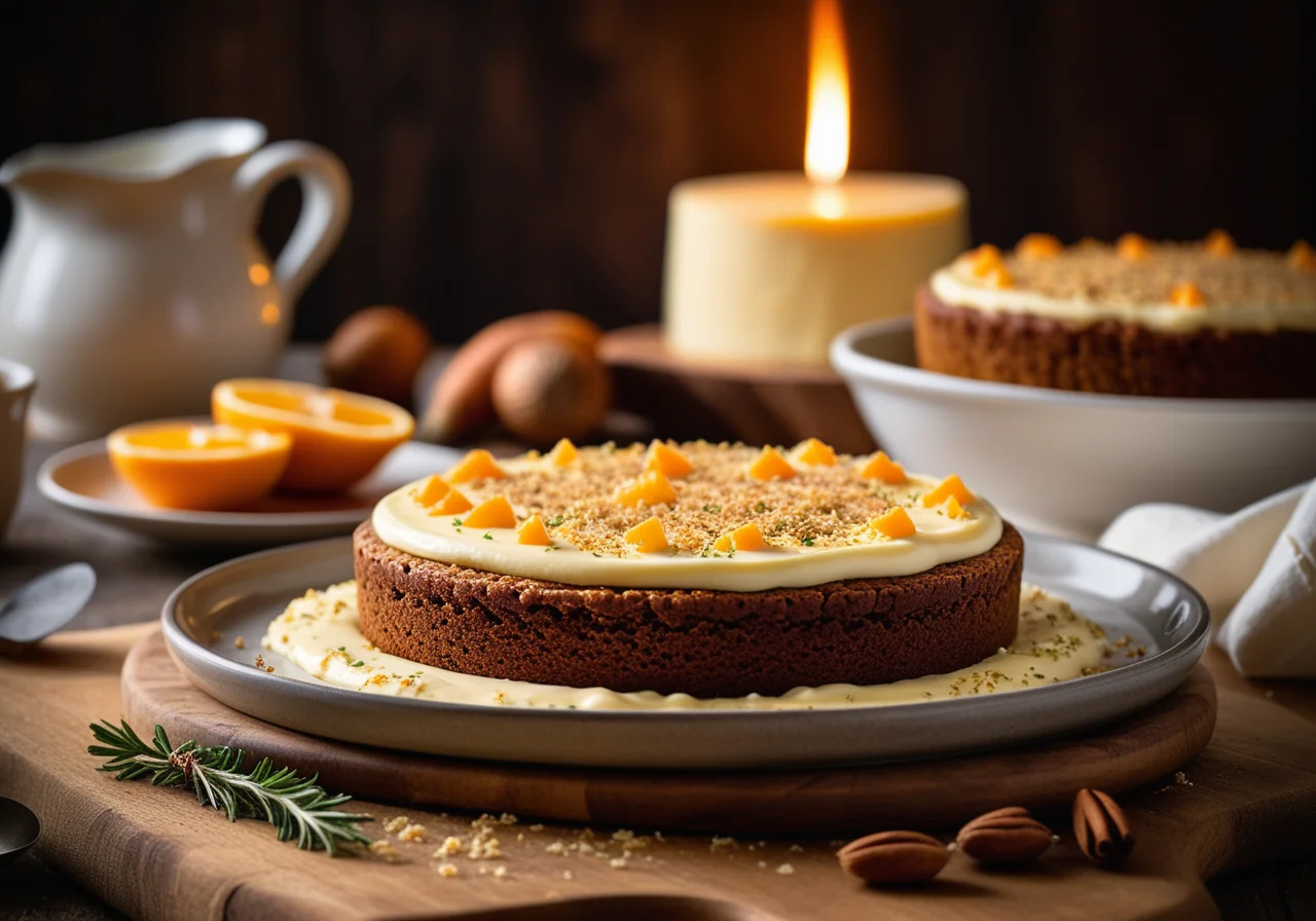 Carrot Cakes with Cheese Sauce