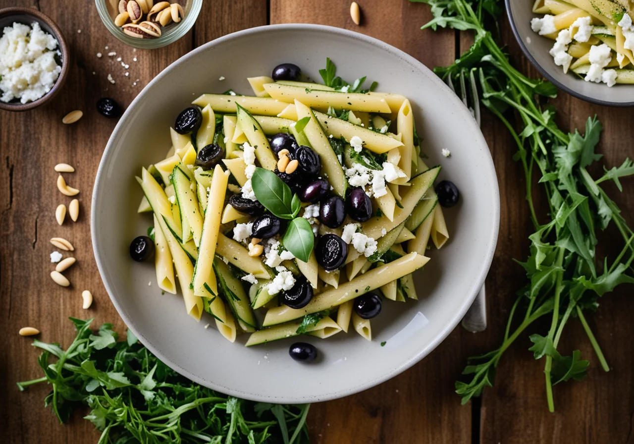 Pasta with Vegetables and Feta