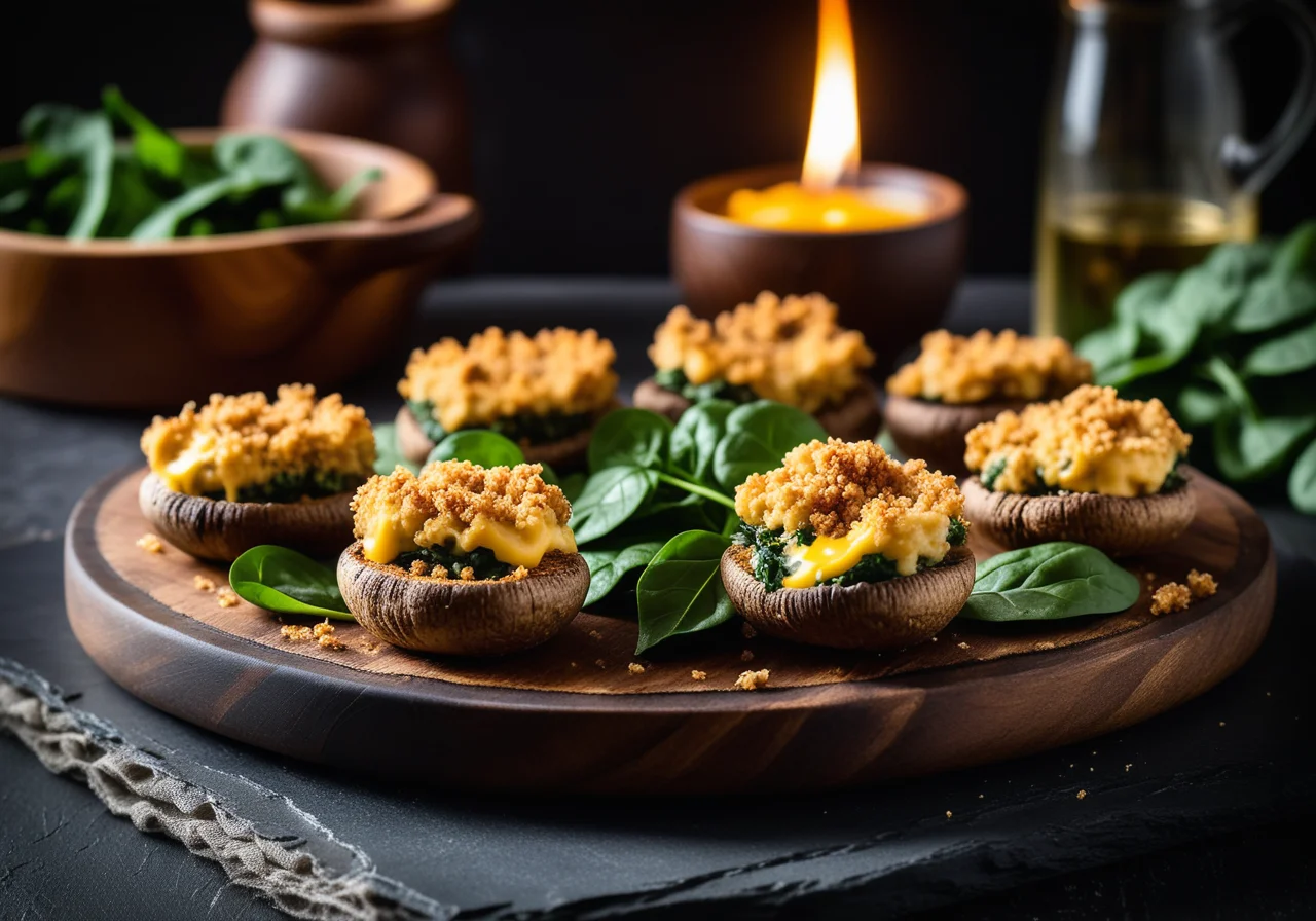 Stuffed Mushrooms with Spinach