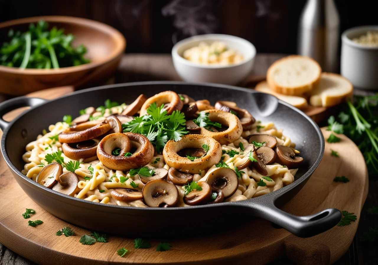 Spätzle Skillet with Chicken and Mushrooms