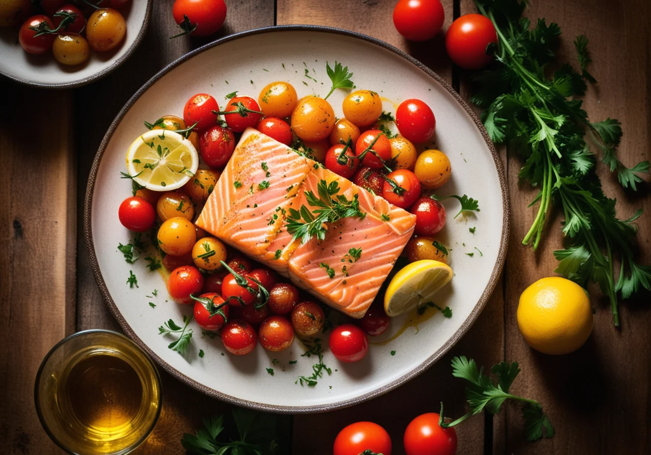 Salmon Trout Fillet with Oven Roasted Potatoes