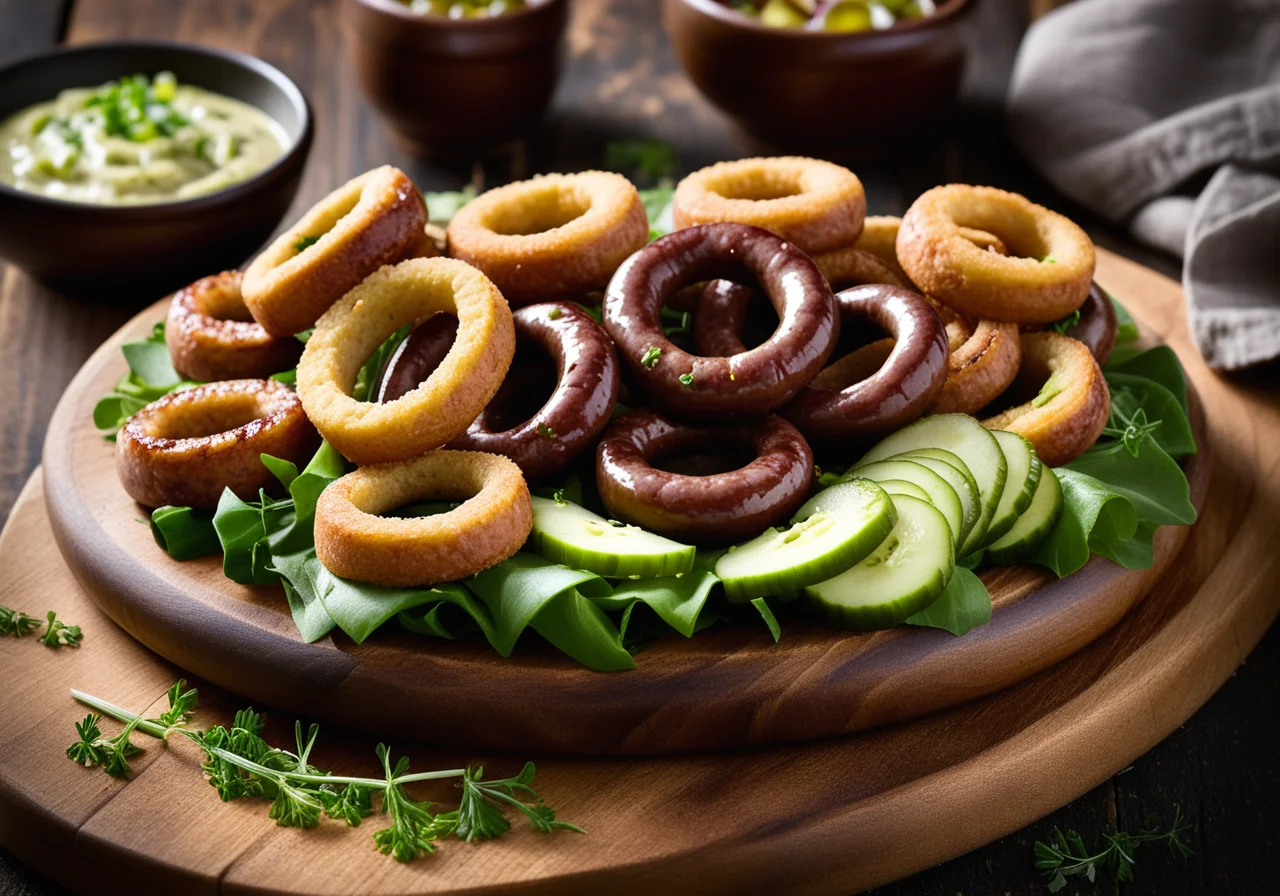 Robust Sausage Salad with Pickles and Onions