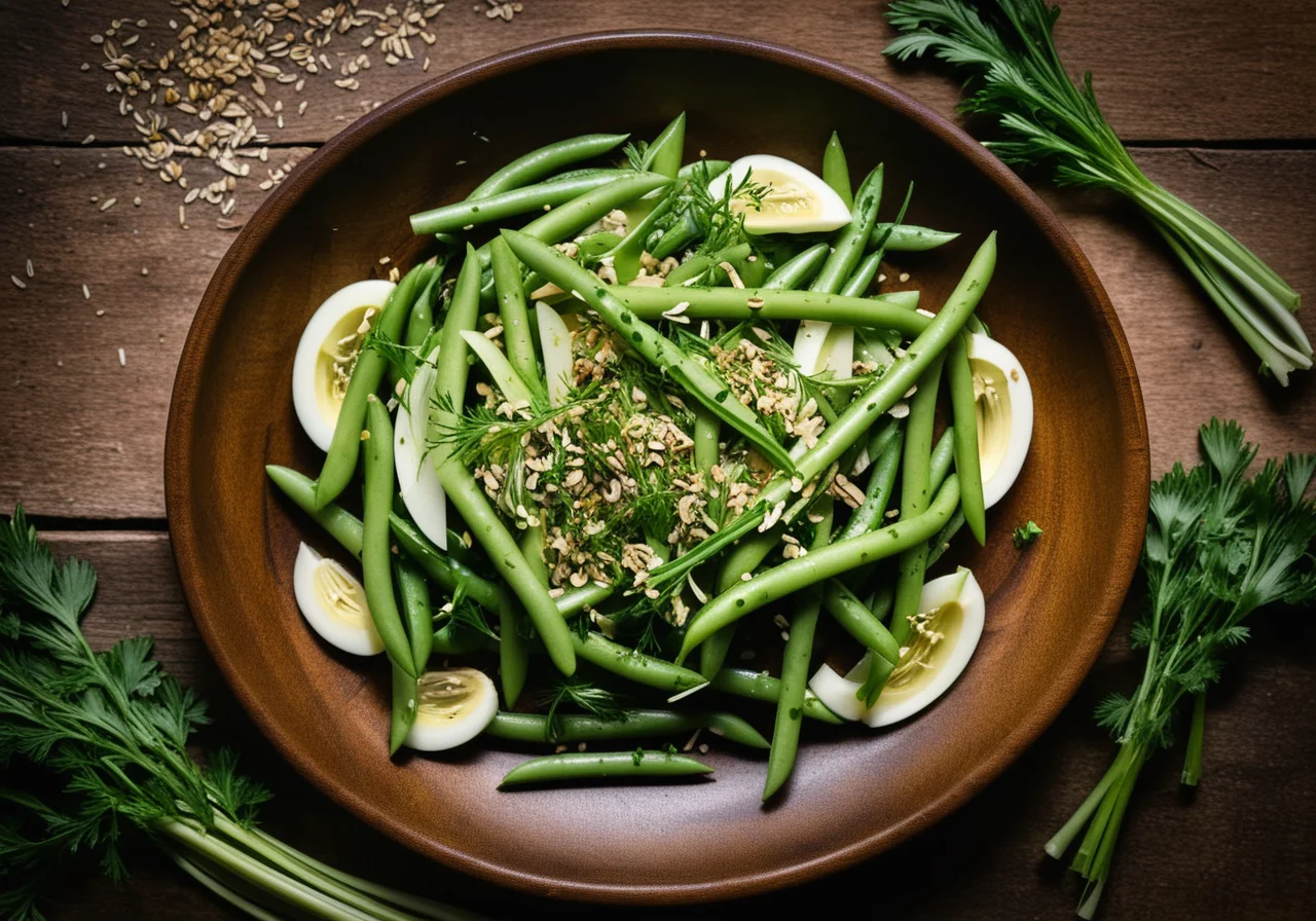 Bohnensalat mit Lauch