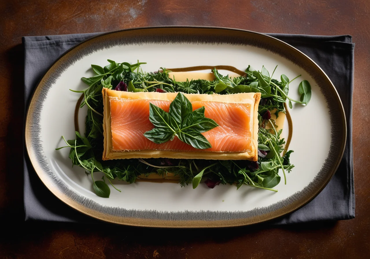 Smoked Fish Salad with Crispy Strudel