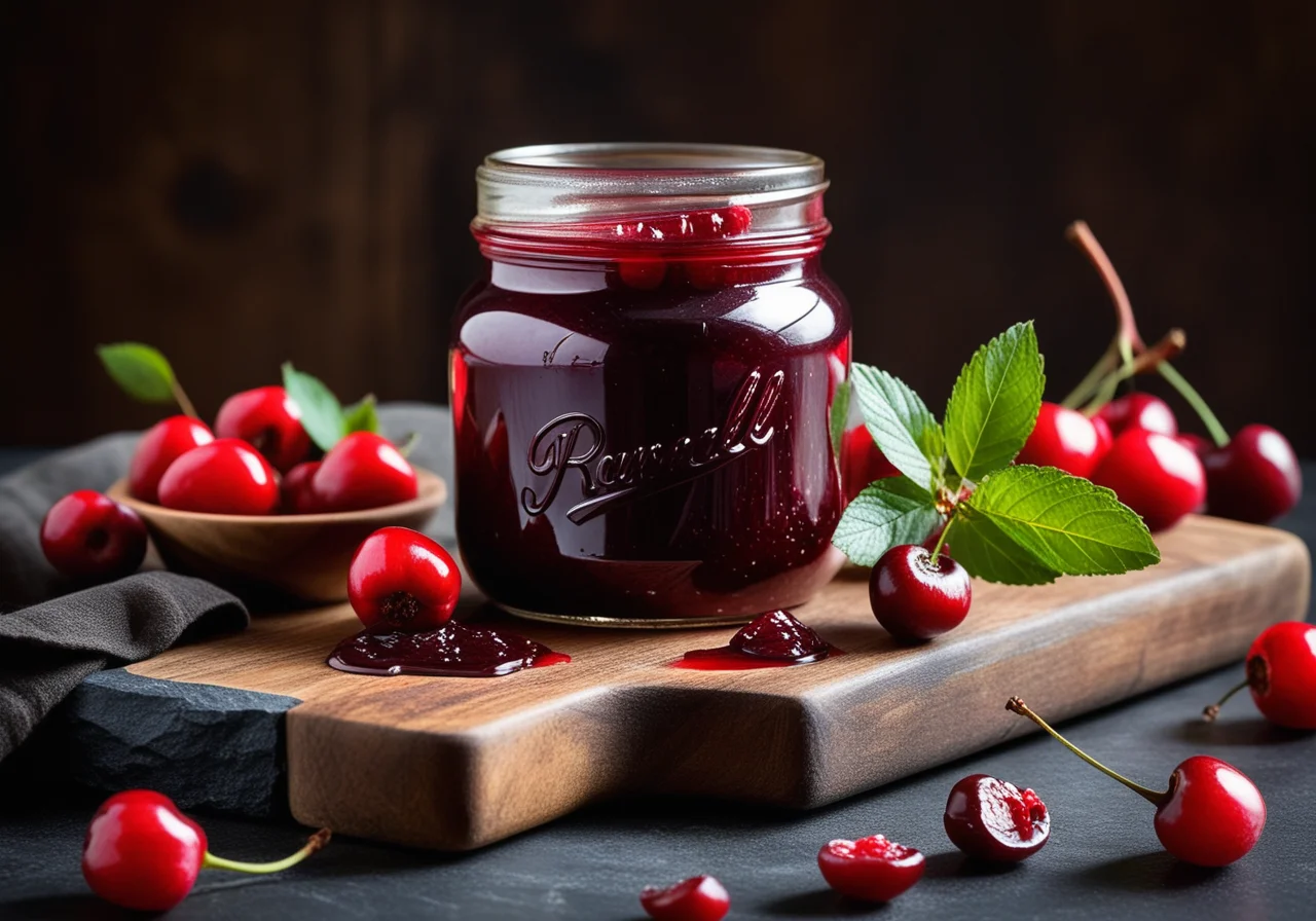 Cherry Jam with Rosehips