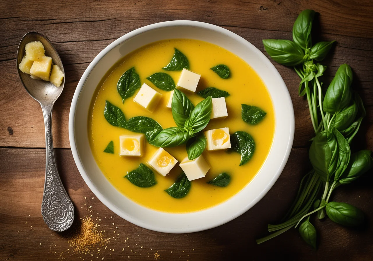 Minestrone with Egg Custard