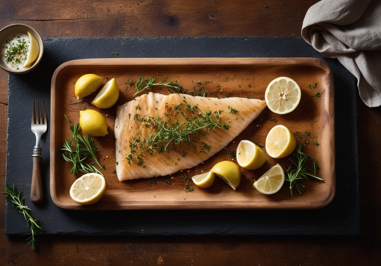 Plaice with Garlic and Potatoes