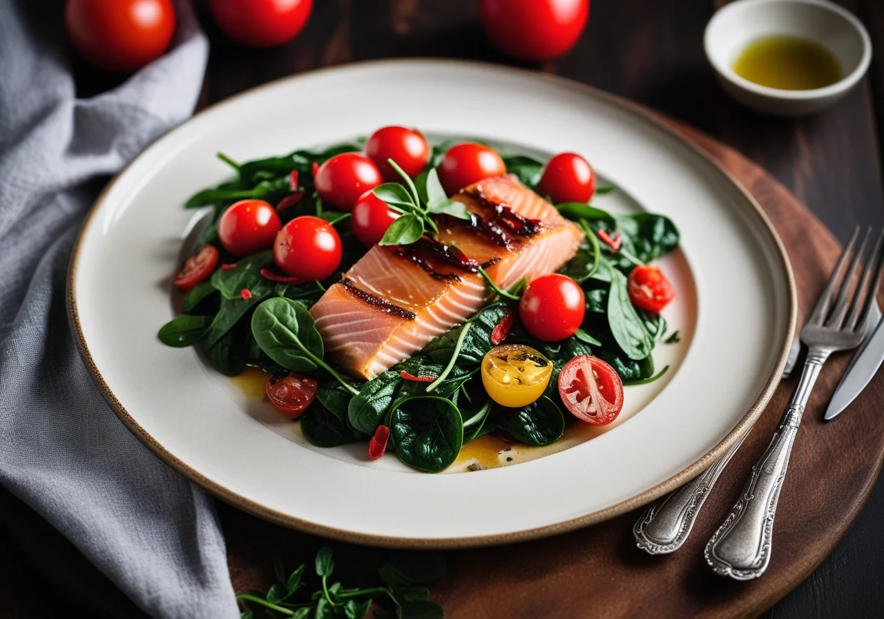 Smoked Trout with Spinach