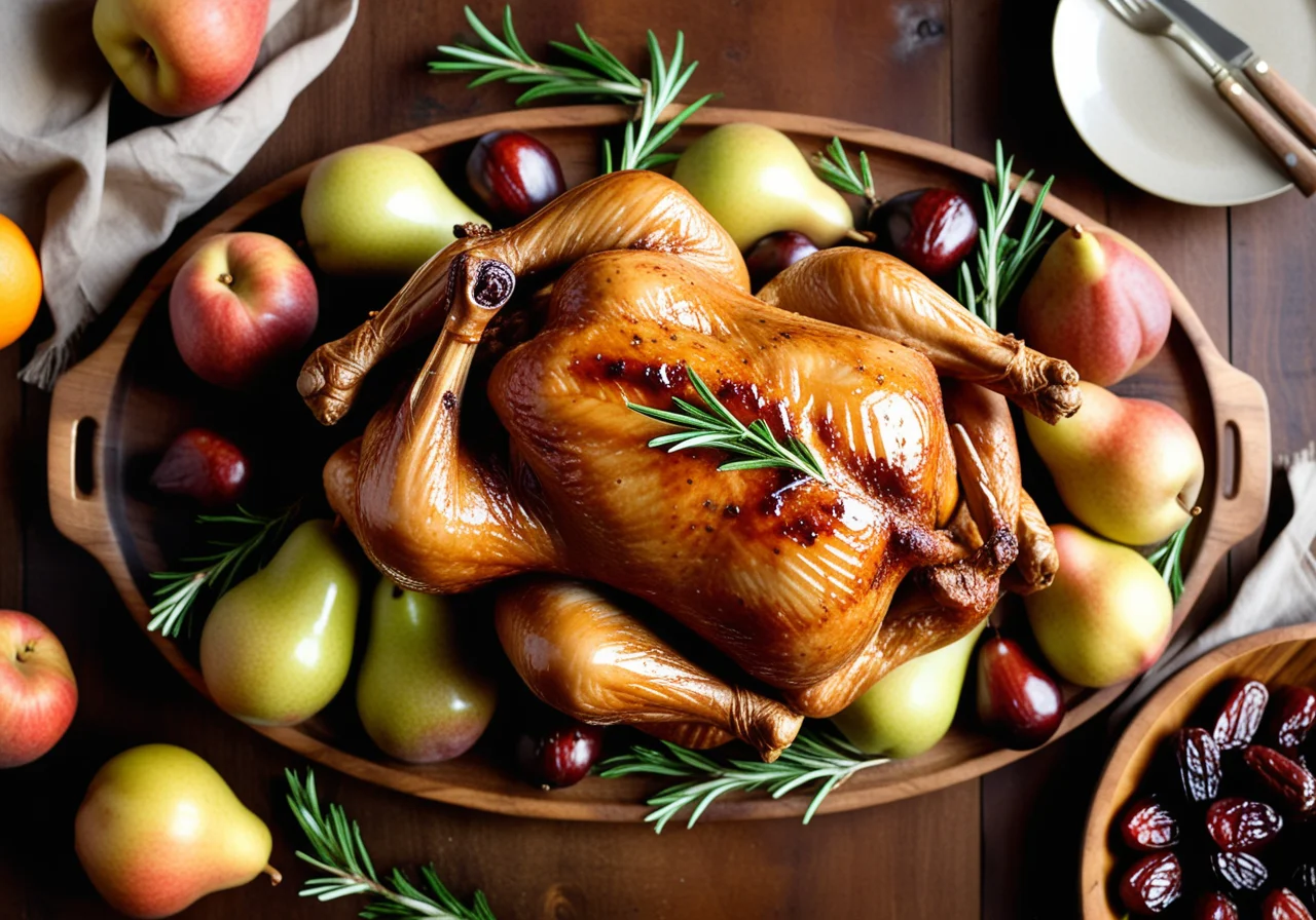 Pear and Fruit Roast Chicken