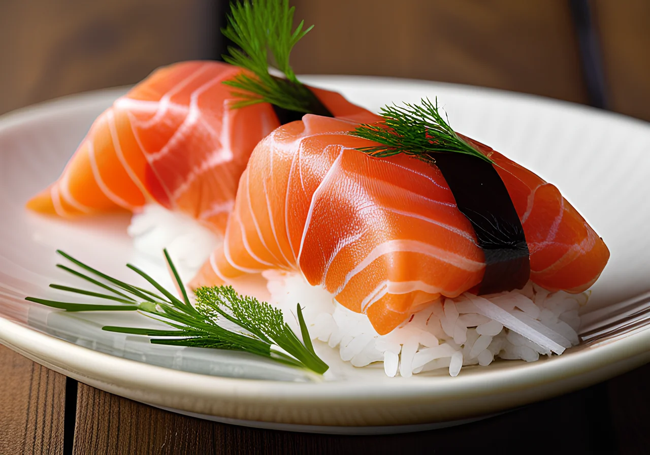 Sushi with Salmon and Daikon