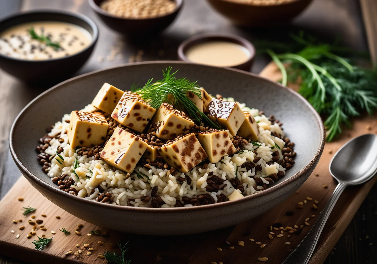 Tofu with Rice and Lentils
