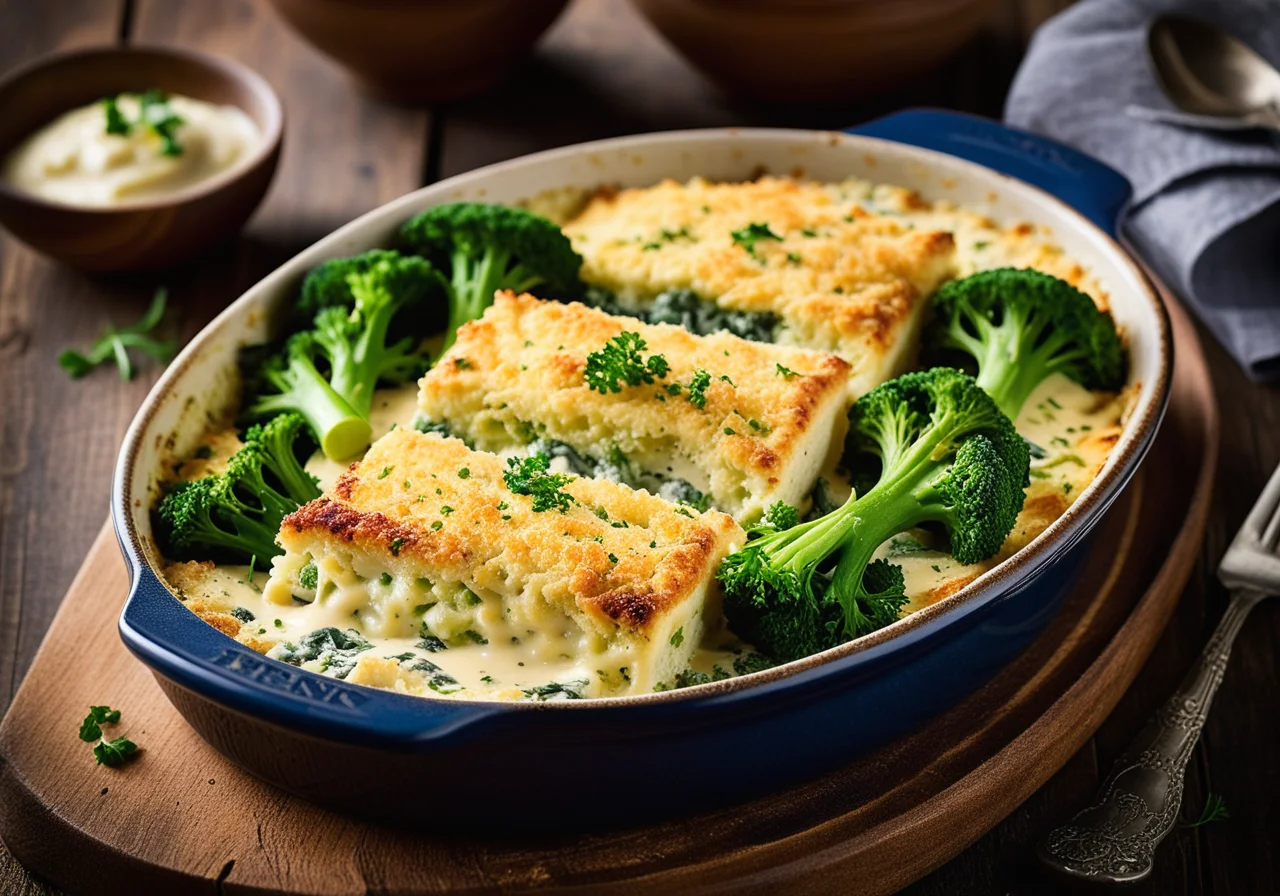 Fish Gratin with Broccoli