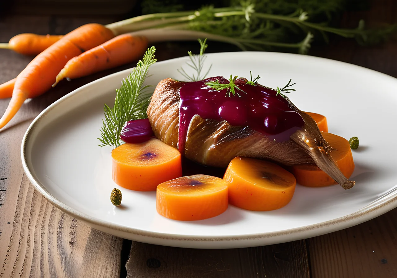 Goose Leg with Plum Apple Sauce