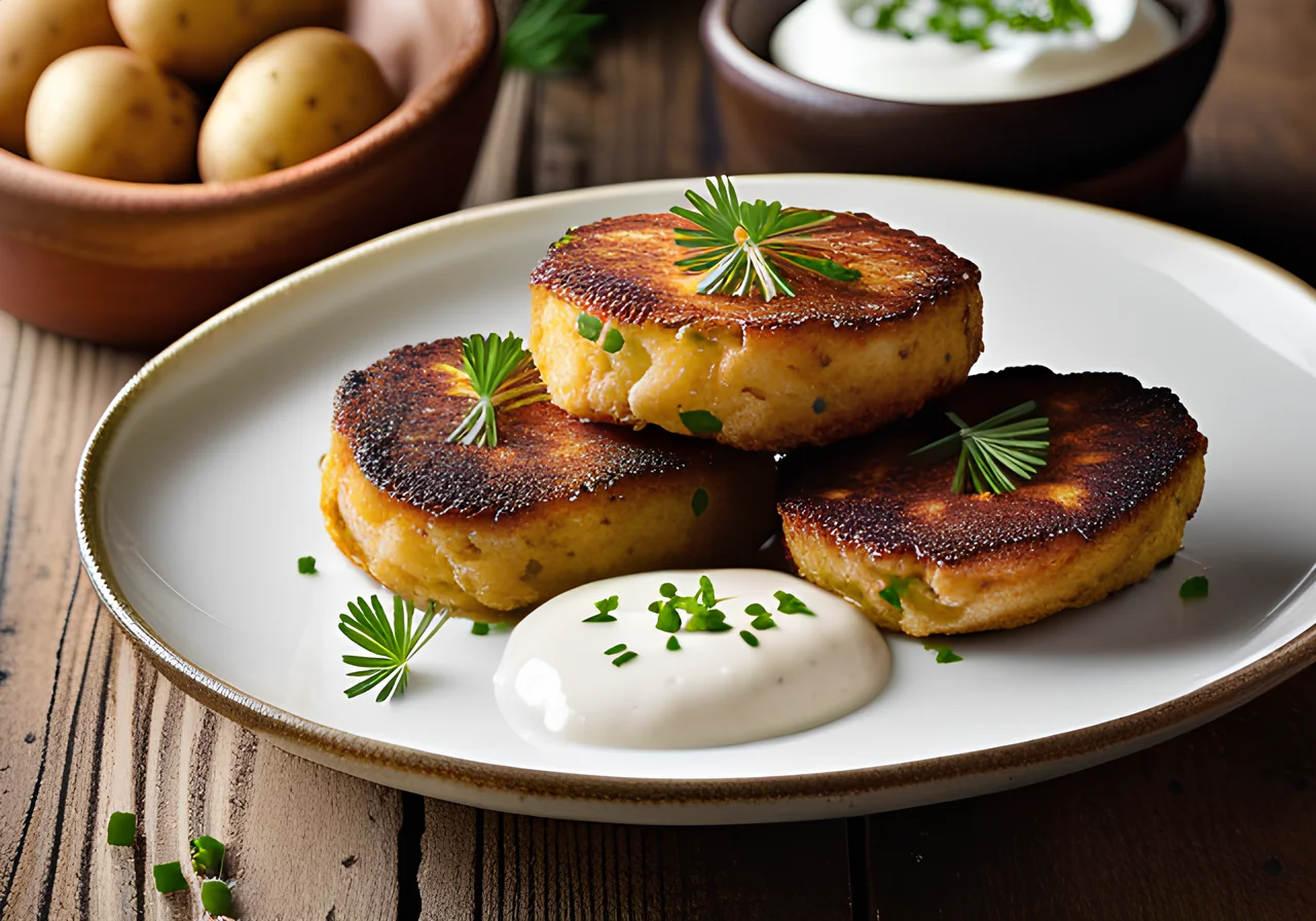 Potato Patties with Yogurt Dip