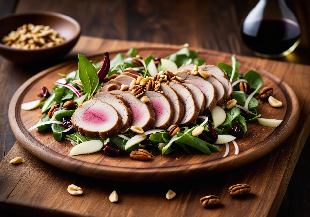 Field Salad with Rabbit and Pear