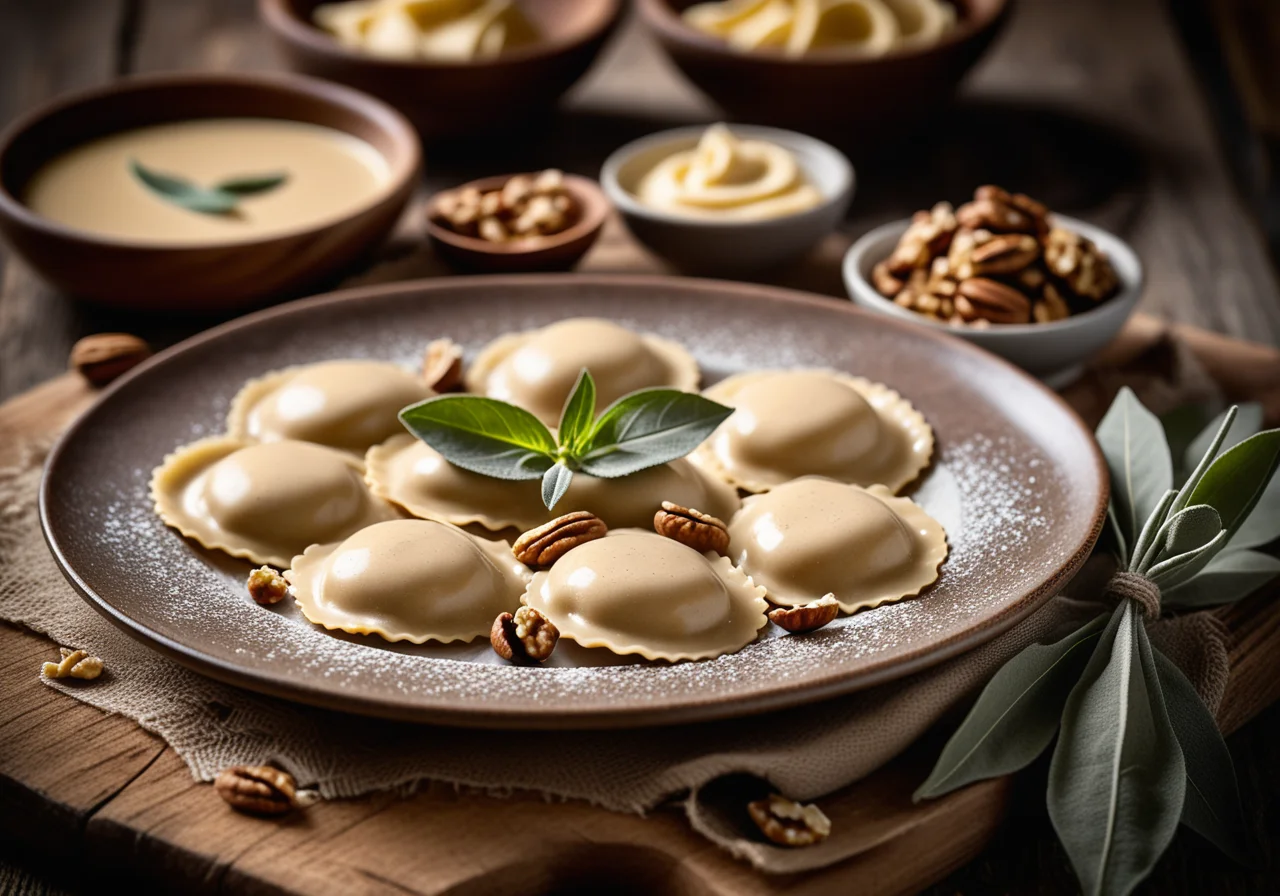 Filled Ravioli with Walnut Cream