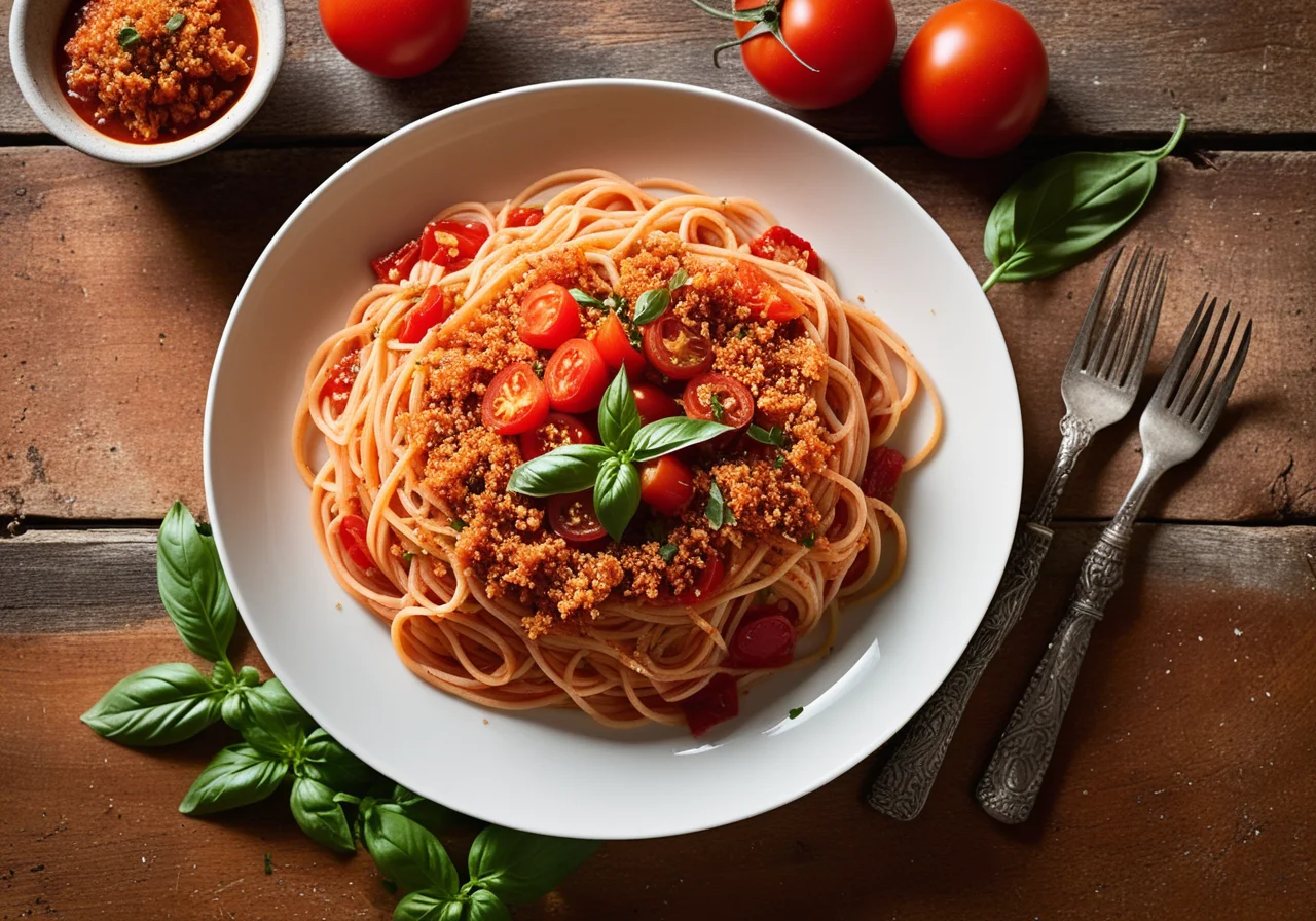 Red Barbel Fillet on Spaghetti