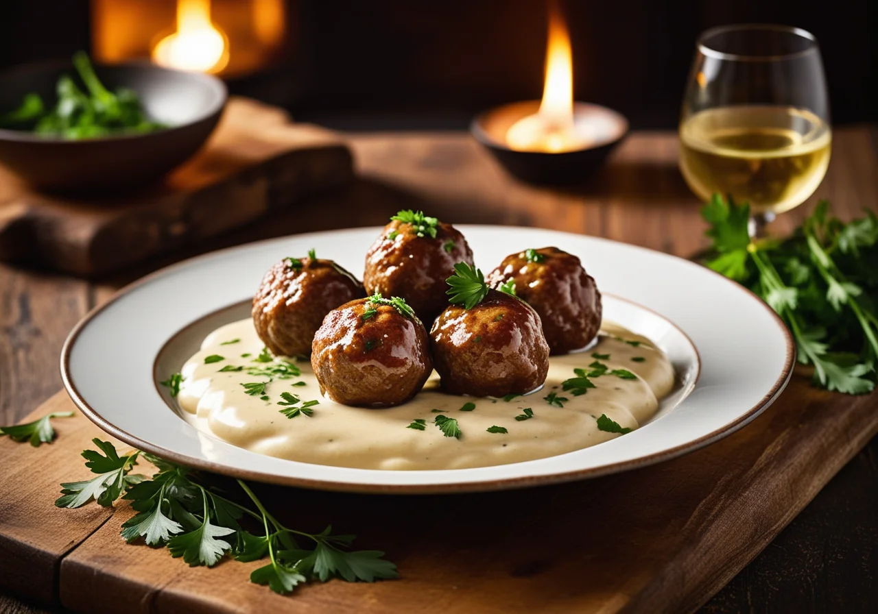 Veal Meatballs in Lemon Cardamom Sauce