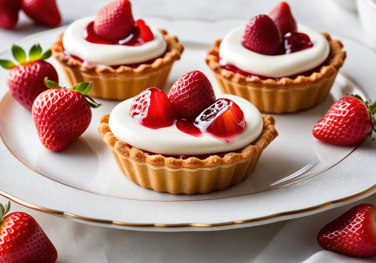 Strawberry Tartlets with Yogurt Cream
