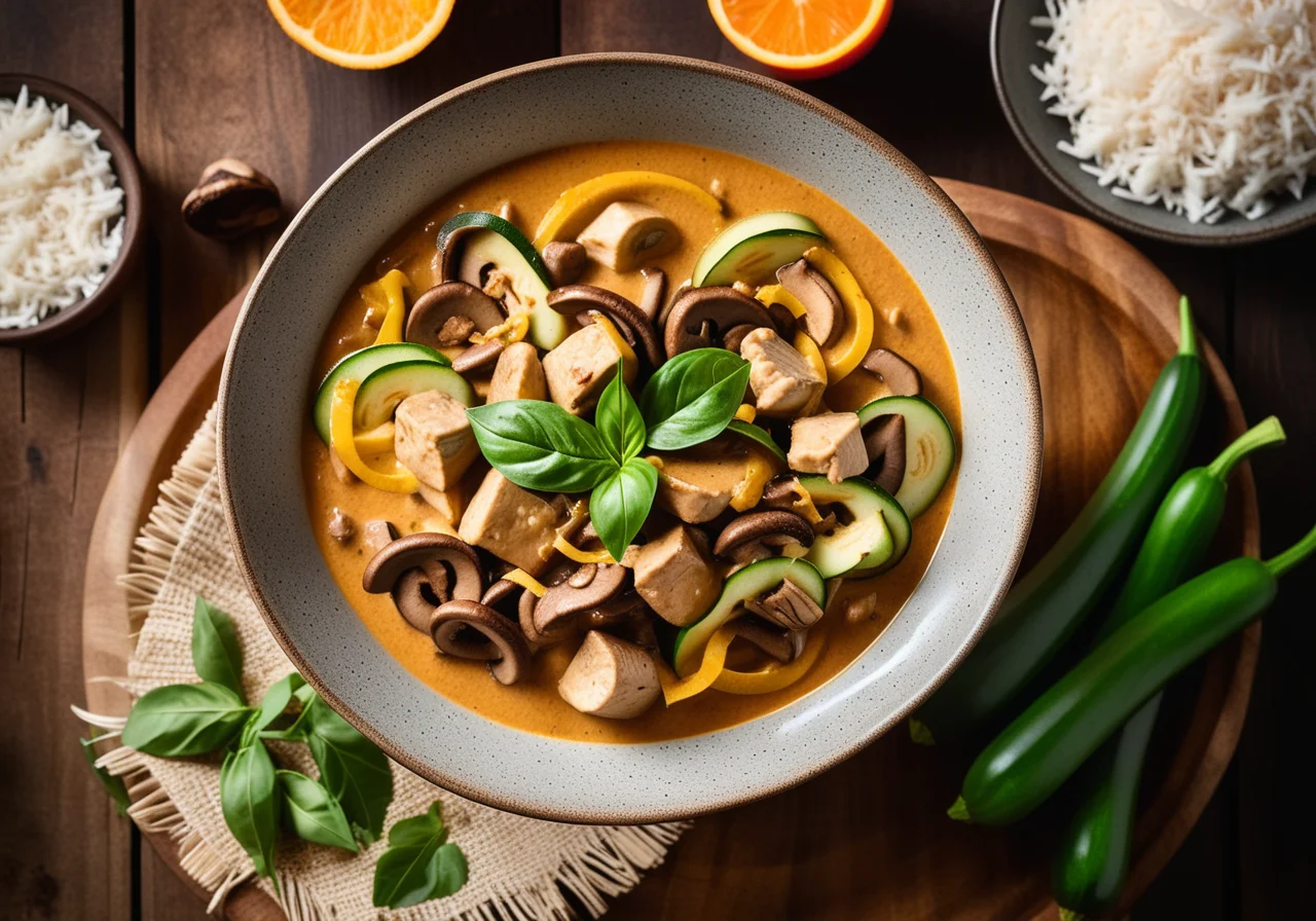 Chicken Mushroom Curry with Zucchini