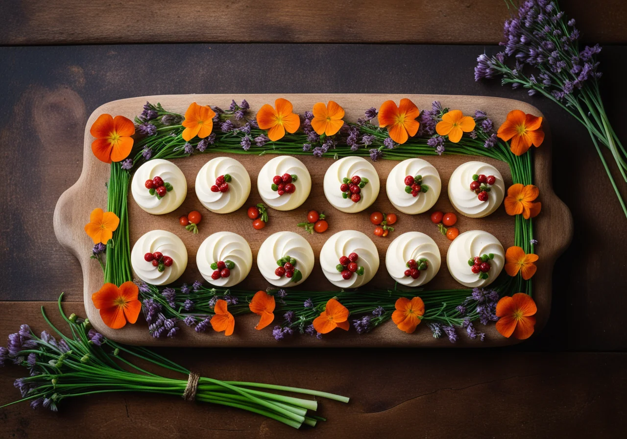 Mascarpone Mice with Chives and Nasturtium