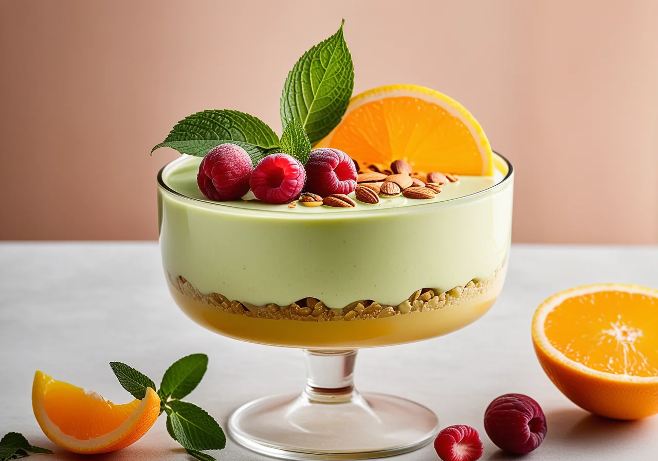 Almond and Pistachio Mousse with Citrus Fruit Salad