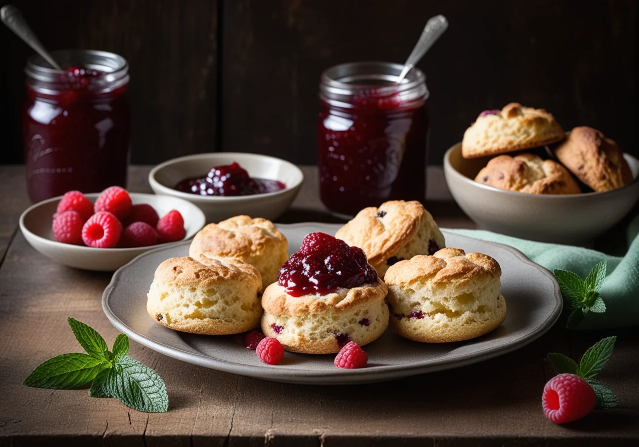 Irish Scones with Raspberry Chia Jam