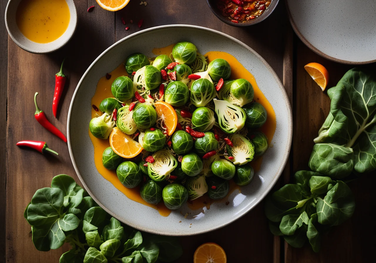 Brussels Sprout Leaves with Orange Sauce