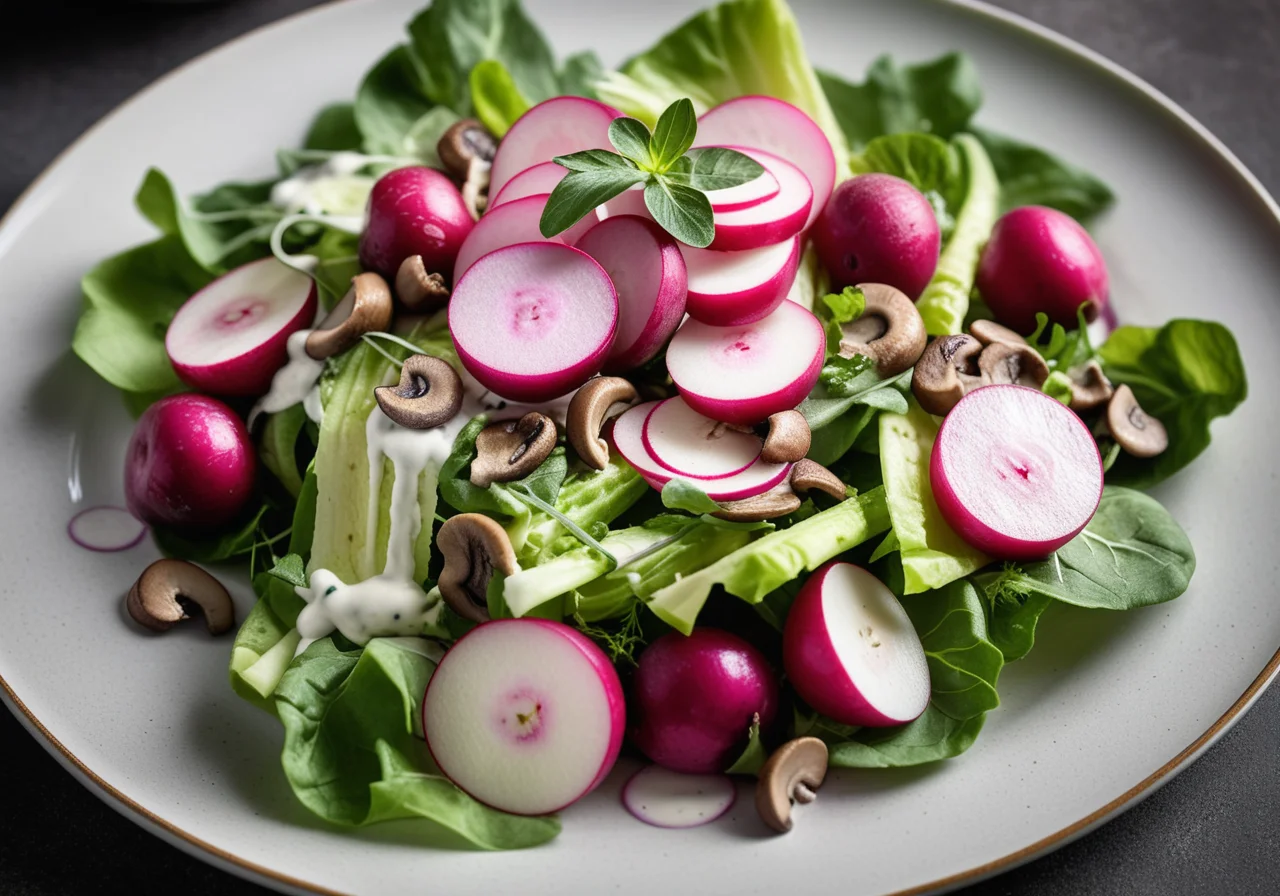 Roman salad with Roquefort dressing