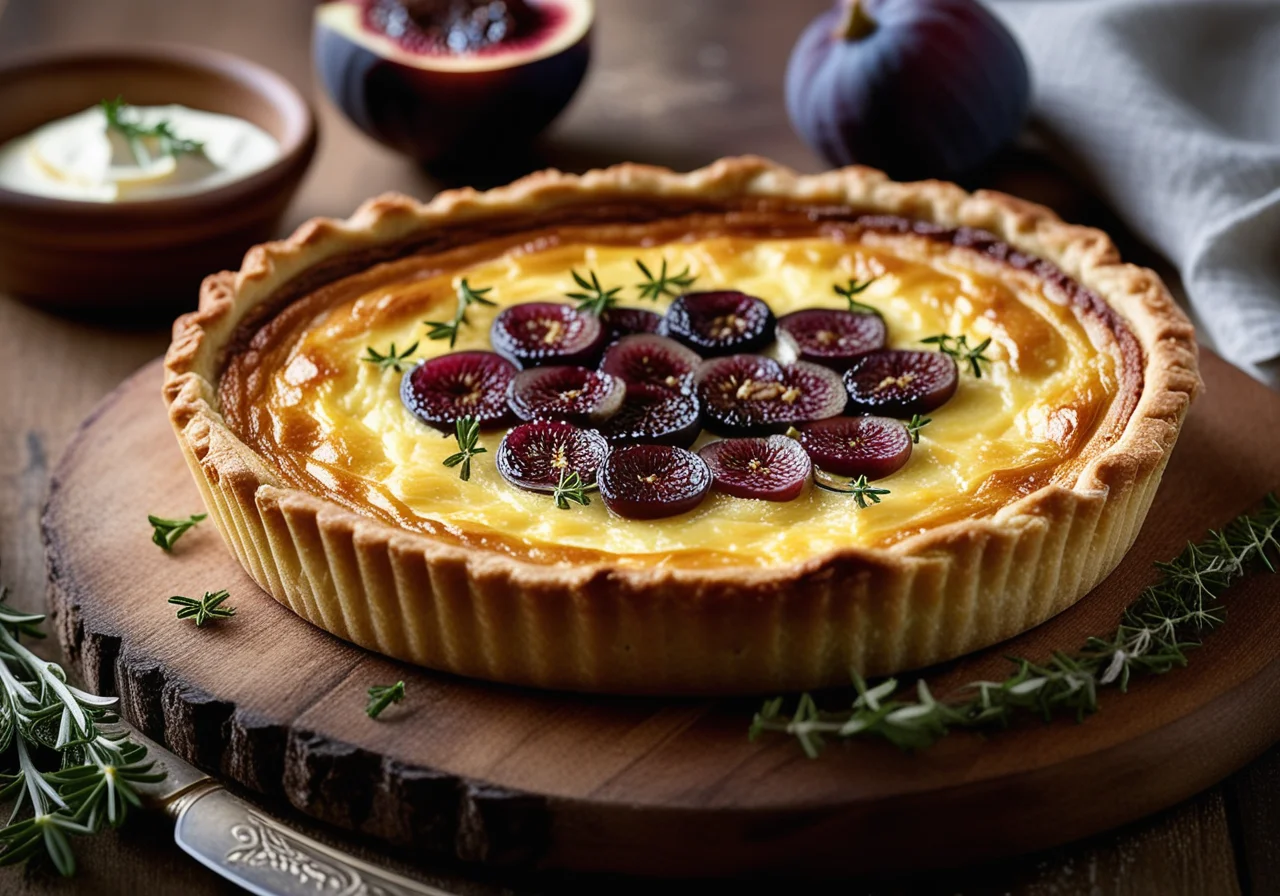 Leek Quiche with Brie and Fig Chutney