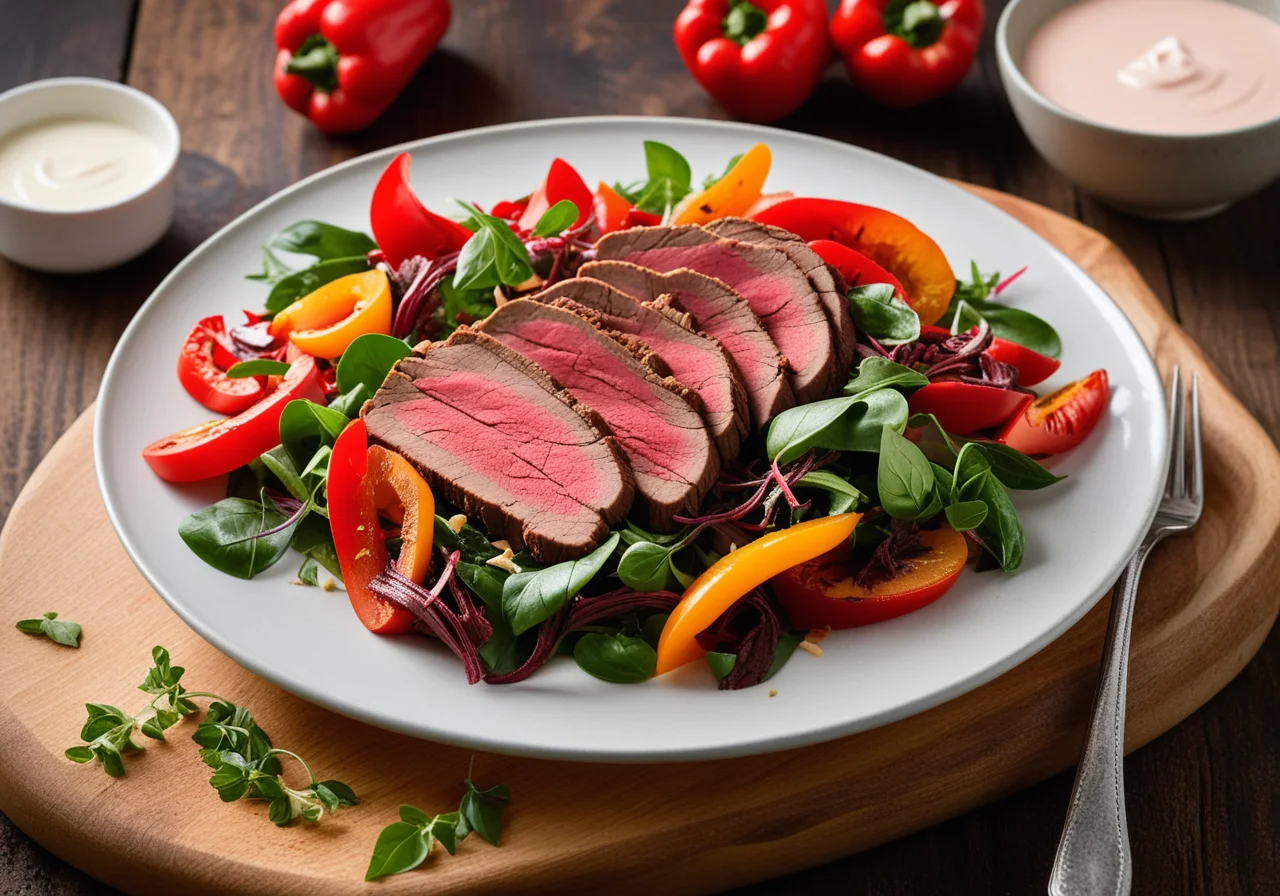 Paprika Salad with Roast Beef