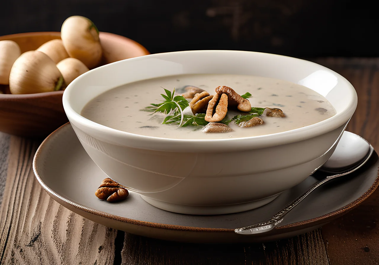Mushroom Soup with Nuts