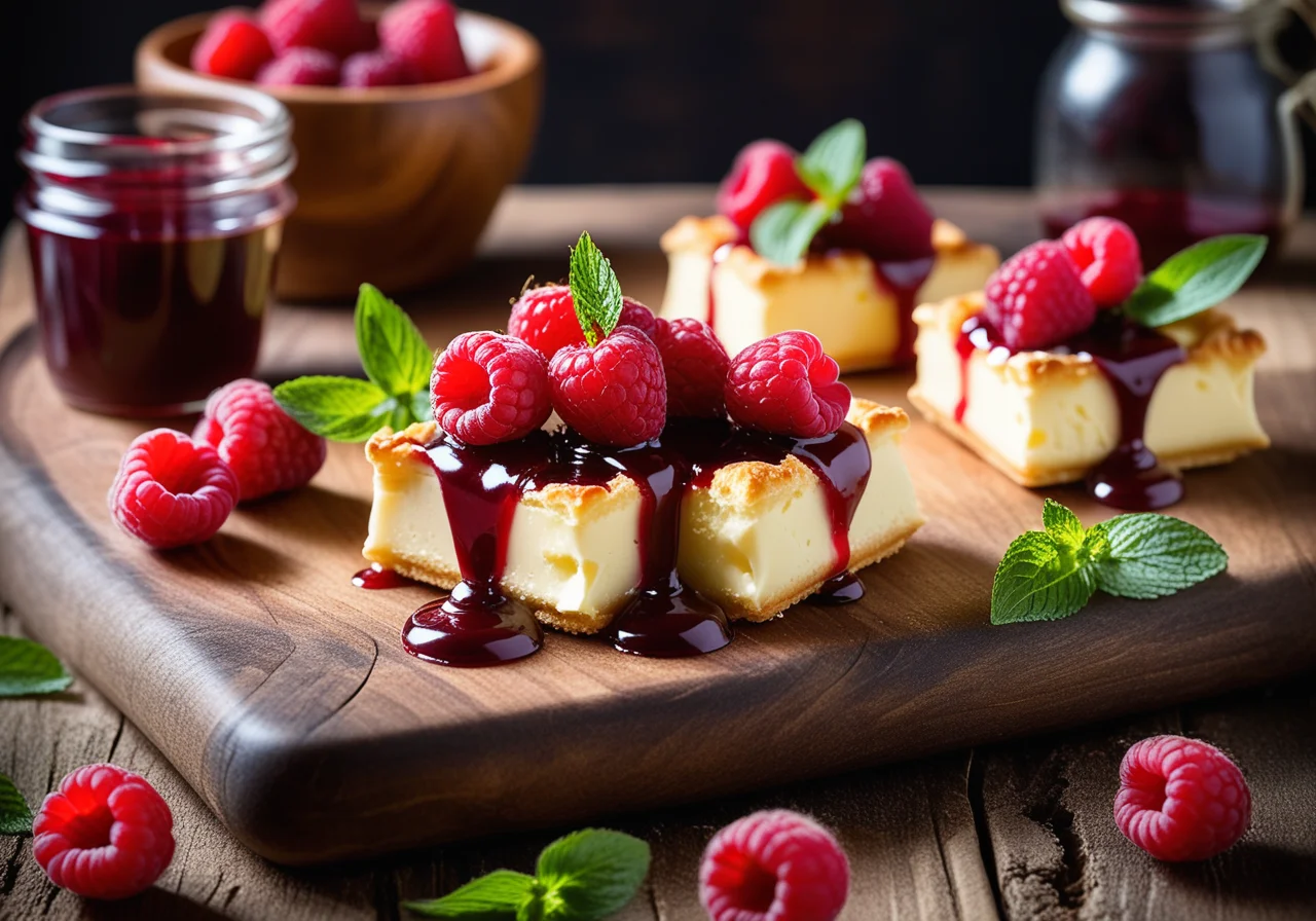 Goat Cheese Pufflets with Raspberries