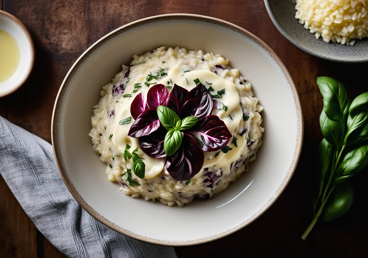 Radicchio Risotto with Basil