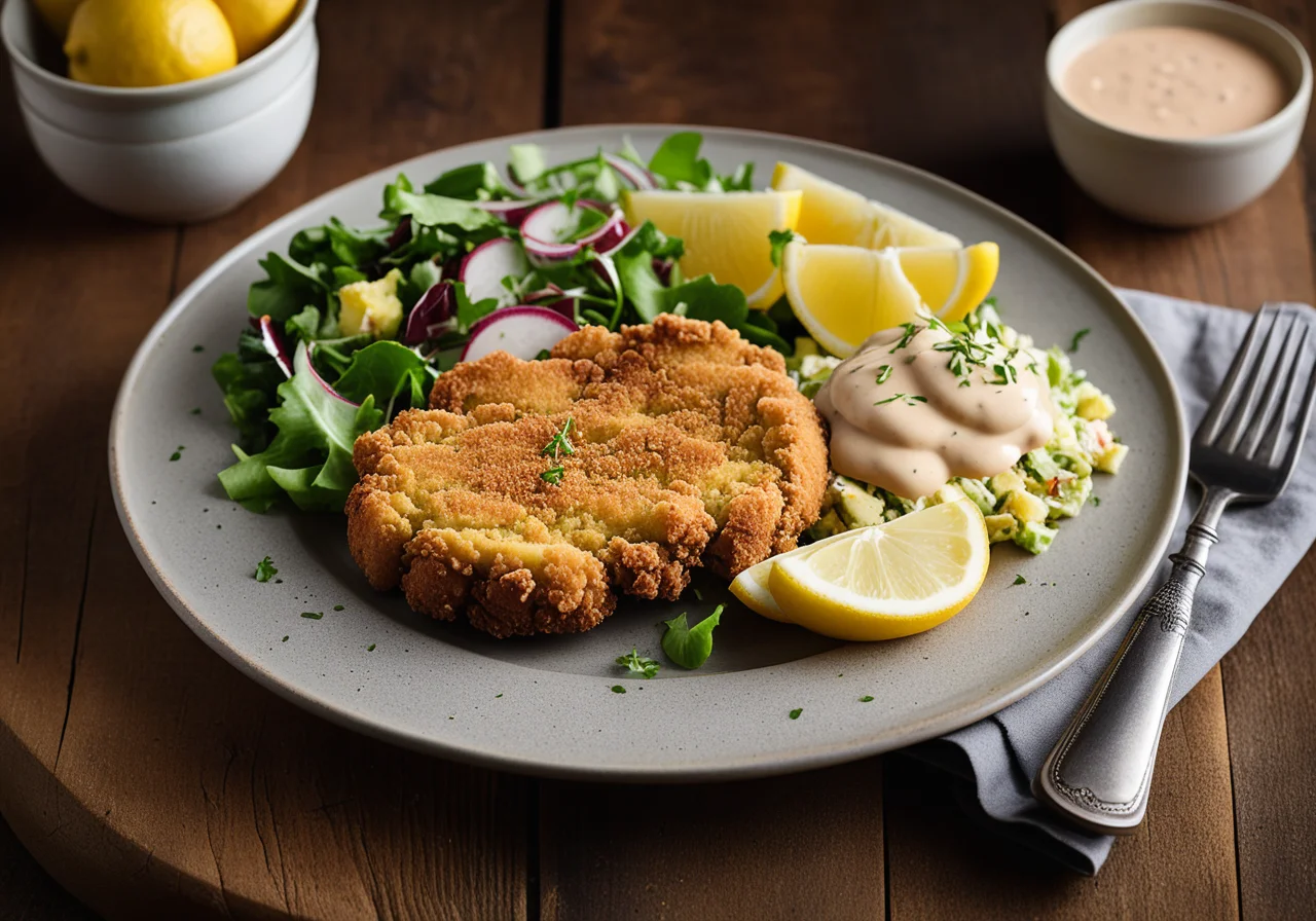 Paniertes Putenschnitzel mit Kartoffelsalat